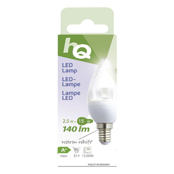 HQLE14CAND001 Led-lamp e14 kaars 2.5 w 140 lm 2700 k Verpakking foto